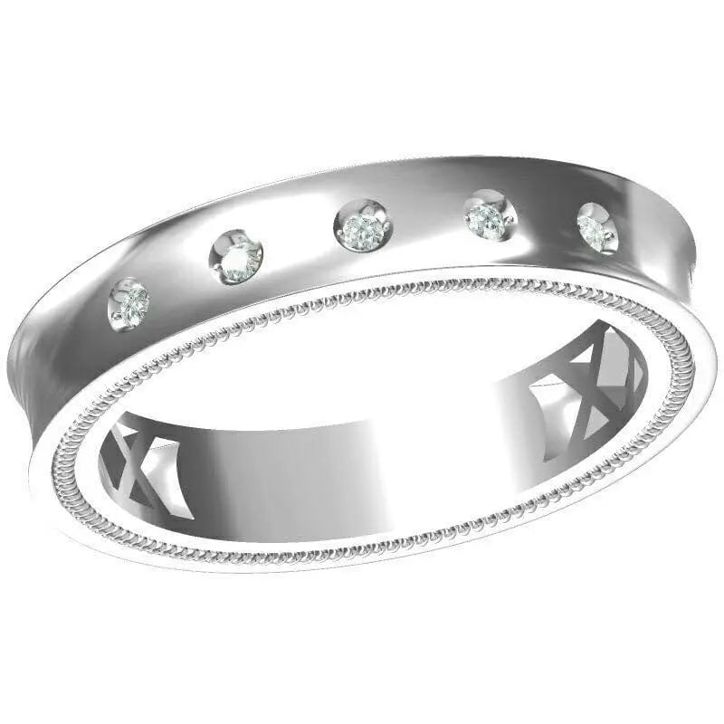Multi Stone Eternity Ring (MENS-008) - The Cornwall Jewellery Co.
