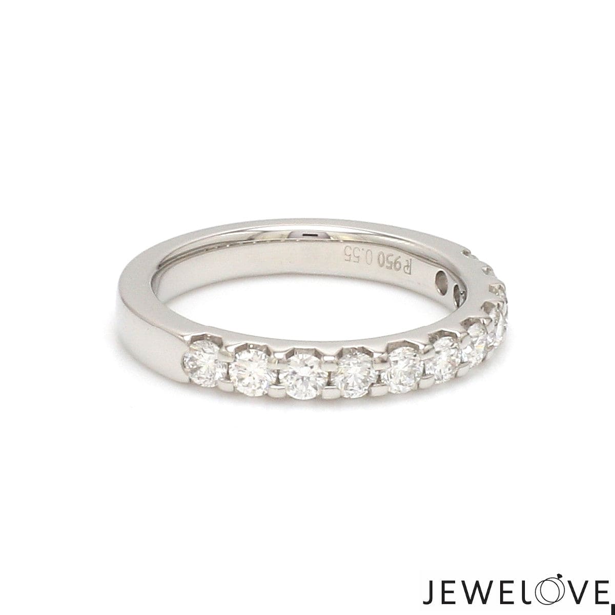 Jewelove™ Rings 5-Pointer Half Eternity Platinum Diamond Wedding Ring for Women JL PT US-0008