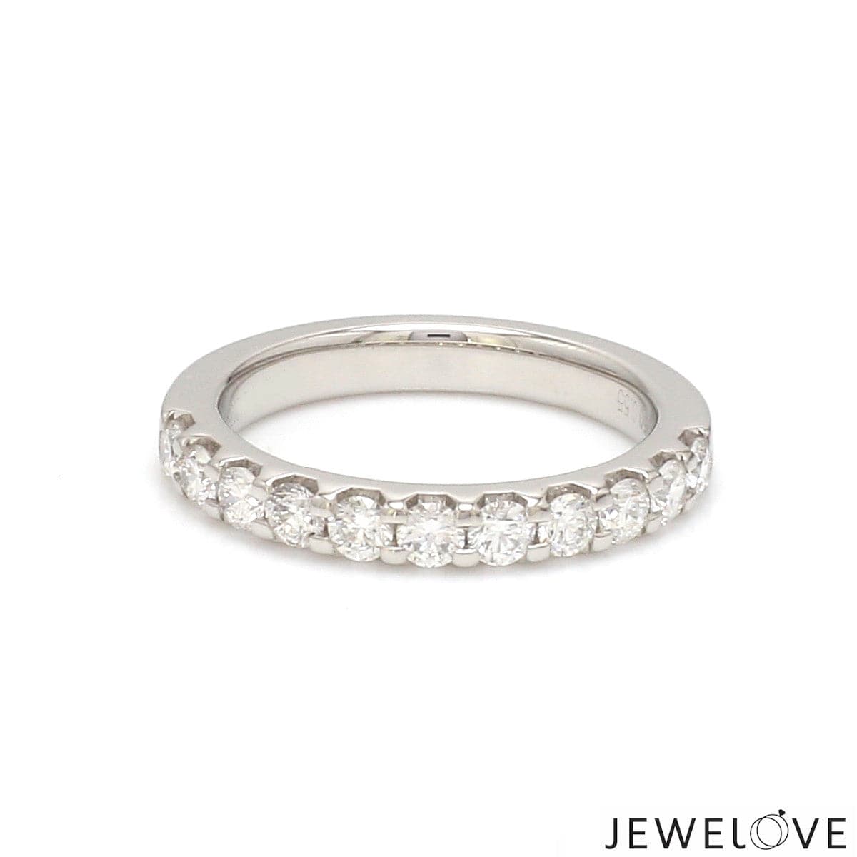 Jewelove™ Rings 5-Pointer Half Eternity Platinum Diamond Wedding Ring for Women JL PT US-0008