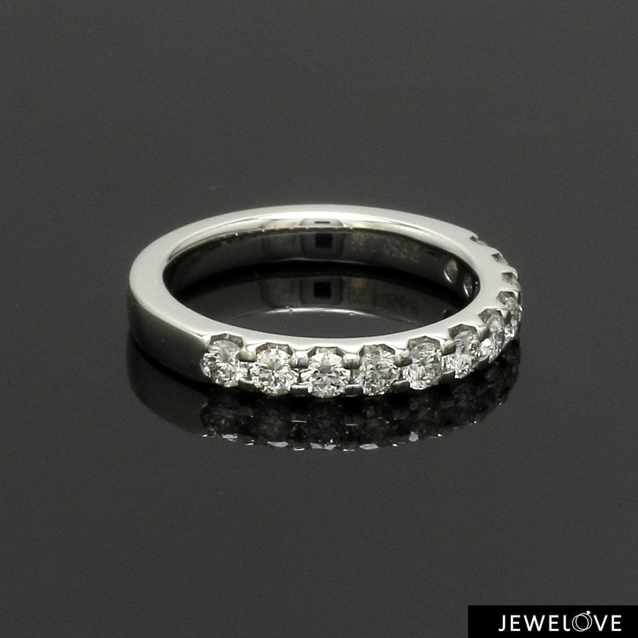 Jewelove™ Rings 5-Pointer Half Eternity Platinum Diamond Wedding Ring for Women JL PT US-0008