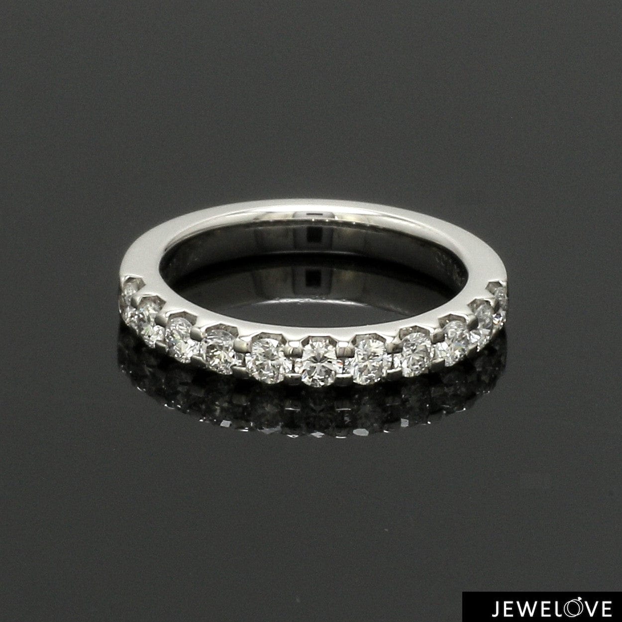 Jewelove™ Rings 5-Pointer Half Eternity Platinum Diamond Wedding Ring for Women JL PT US-0008