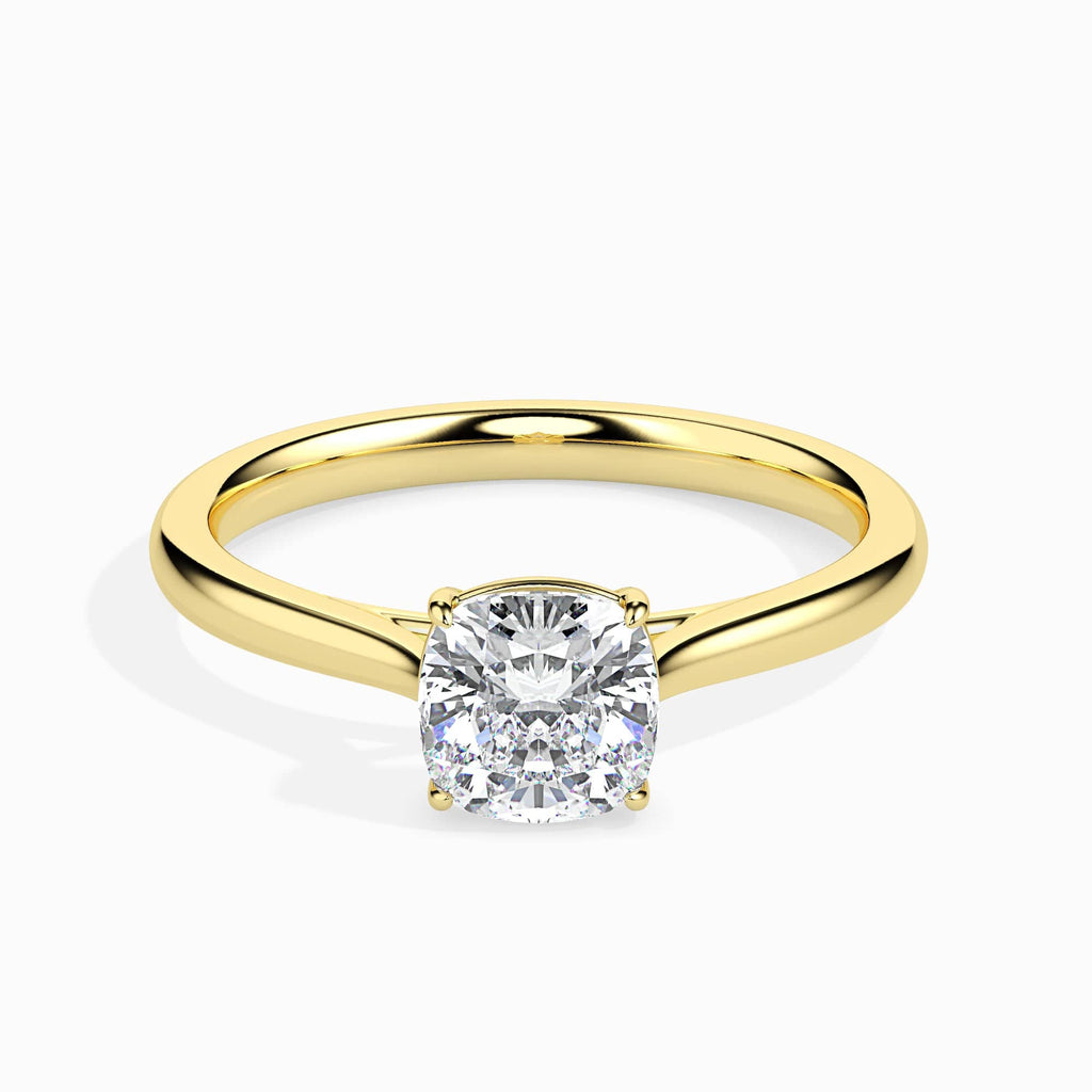 Jewelove™ Rings Women's Band only / VVS G 50-Pointer Cushion Cut Solitaire 18K Yellow Gold Ring JL AU 19003Y-A