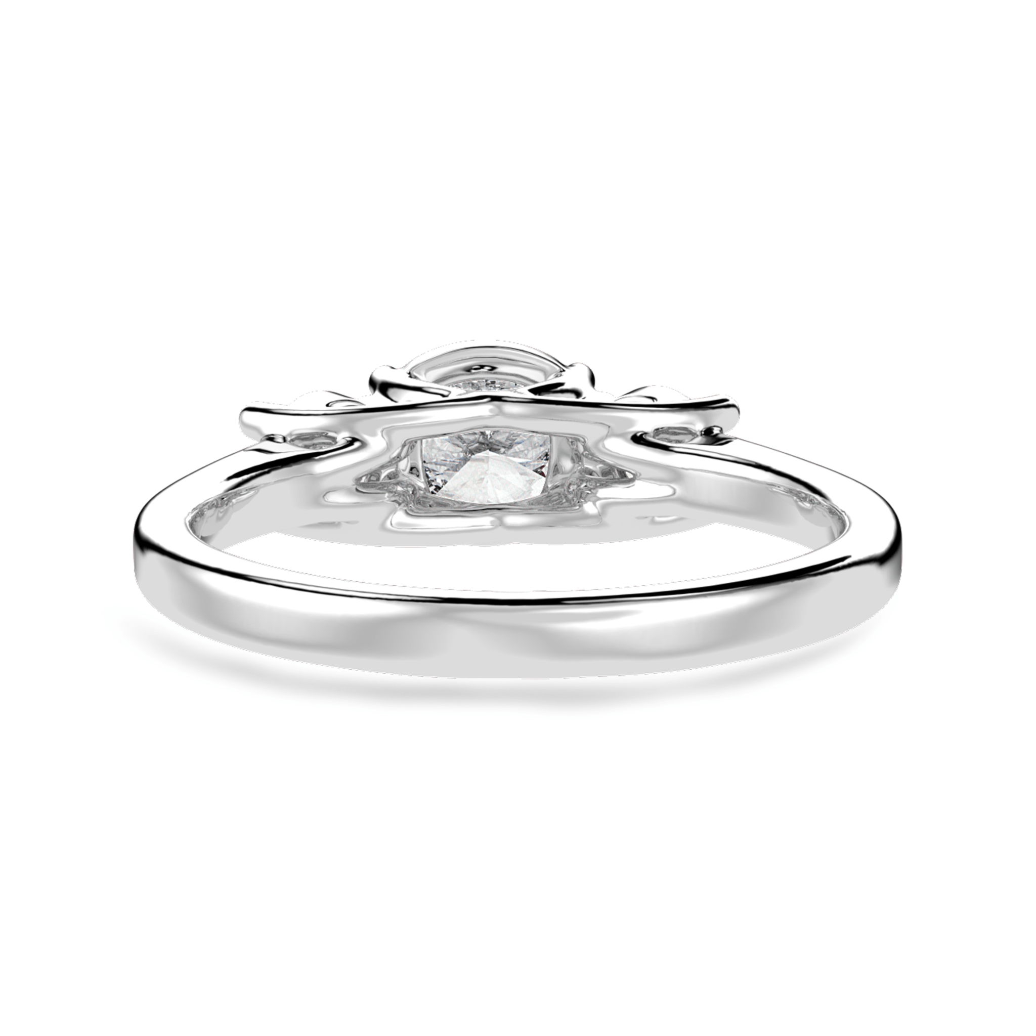 Jewelove™ Rings Women's Band only / VVS G 50-Pointer Cushion Cut Solitaire Diamond Accents Platinum Engagement Ring JL PT 1231-A