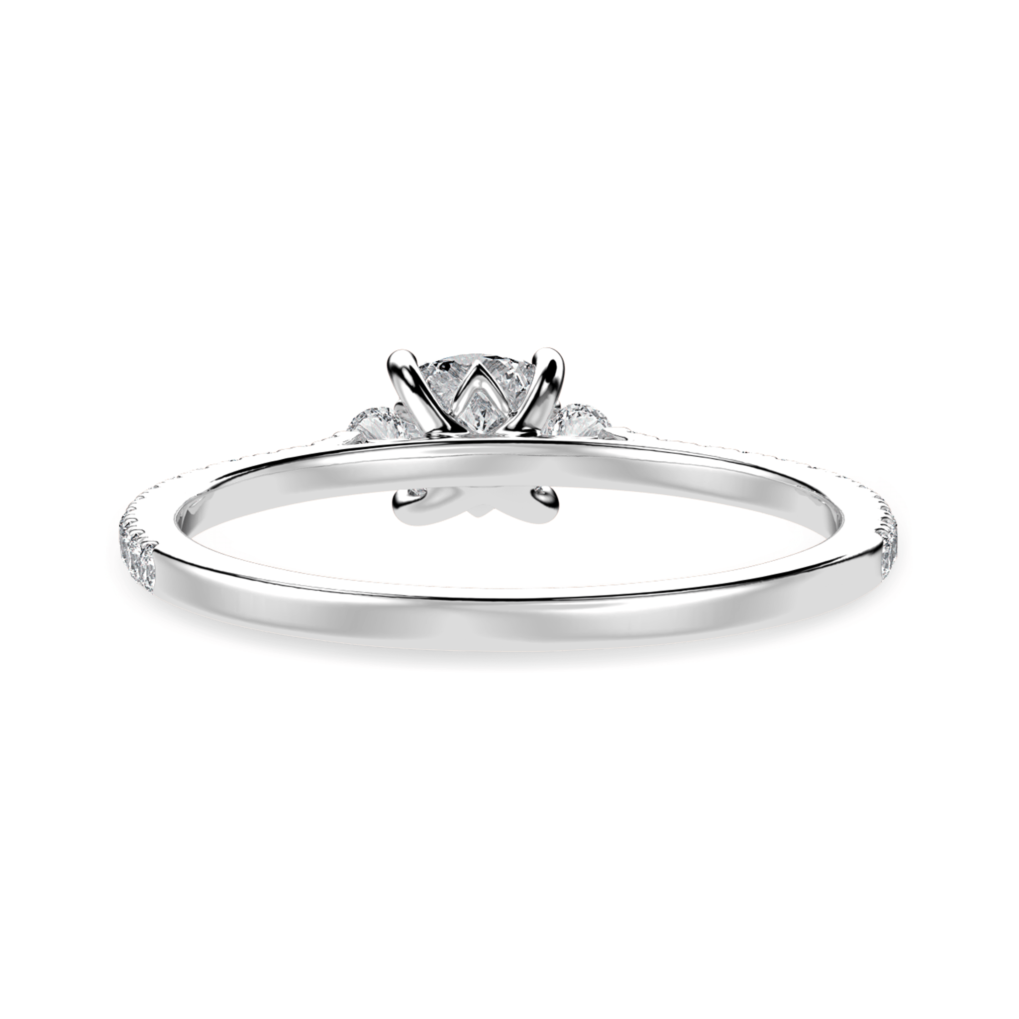 Jewelove™ Rings Women's Band only / VVS G 50-Pointer Cushion Cut Solitaire Diamond Accents Shank Platinum Ring JL PT 1241-A