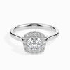 Jewelove™ Rings Women's Band only / VVS G 50-Pointer Cushion Cut Solitaire Halo Diamond Platinum Engagement Ring JL PT 19023-A