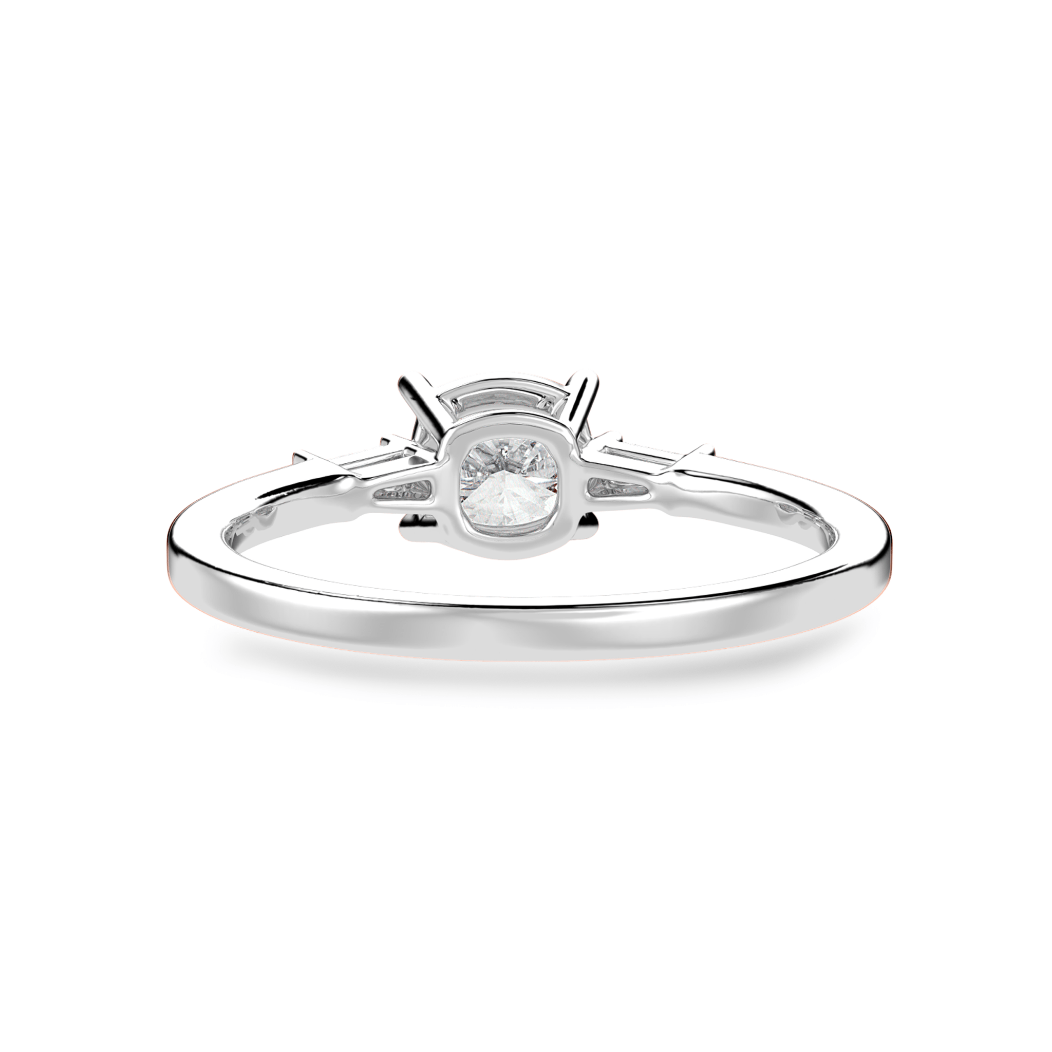 Jewelove™ Rings Women's Band only / VVS G 50-Pointer Cushion Cut Solitaire with Baguette Diamond Accents Platinum Ring JL PT 1223-A