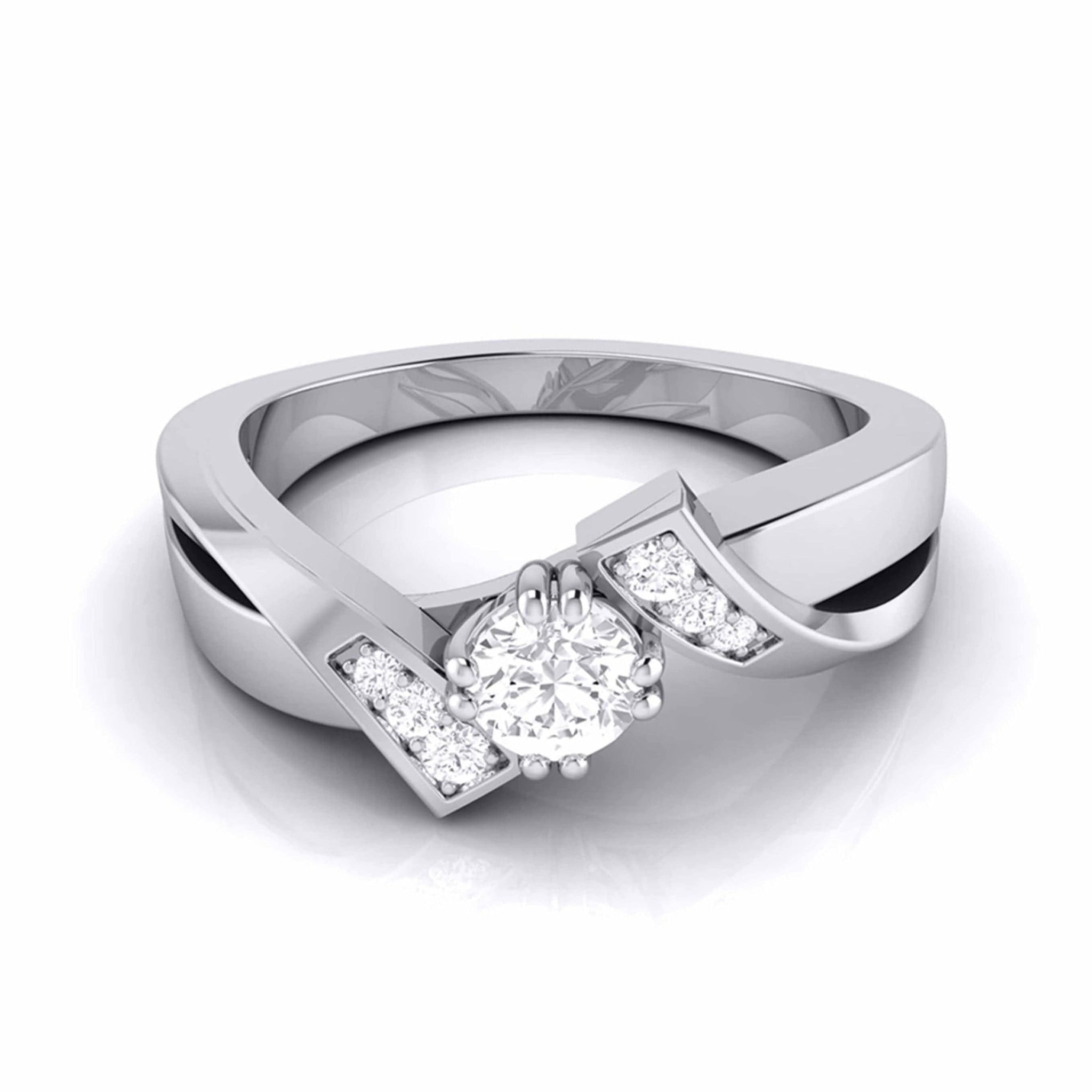 Jewelove™ Rings Women's Band only / VS J 50-Pointer Designer Platinum Diamond Engagement Ring JL PT G 104-B