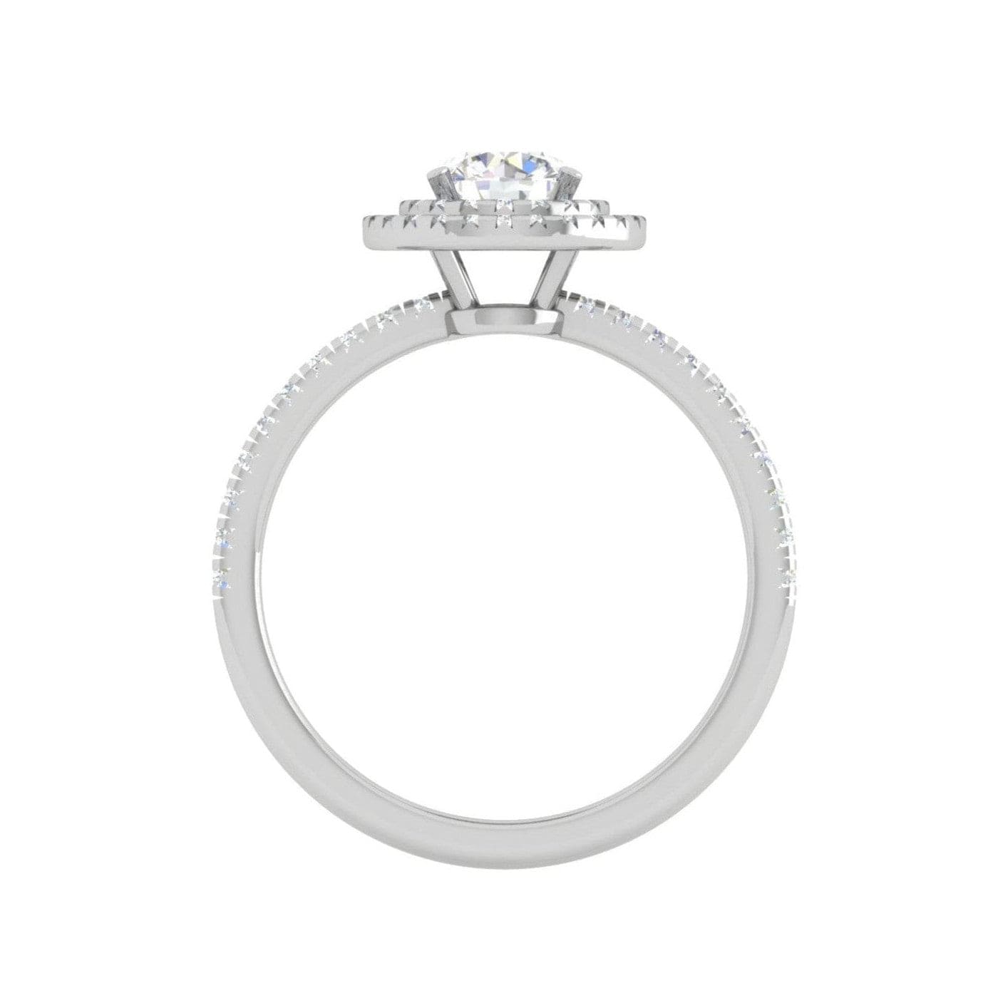Jewelove™ Rings J VS / Women's Band only 50-Pointer Double Halo Diamond Shank Platinum Solitaire Ring JL PT RH RD 220