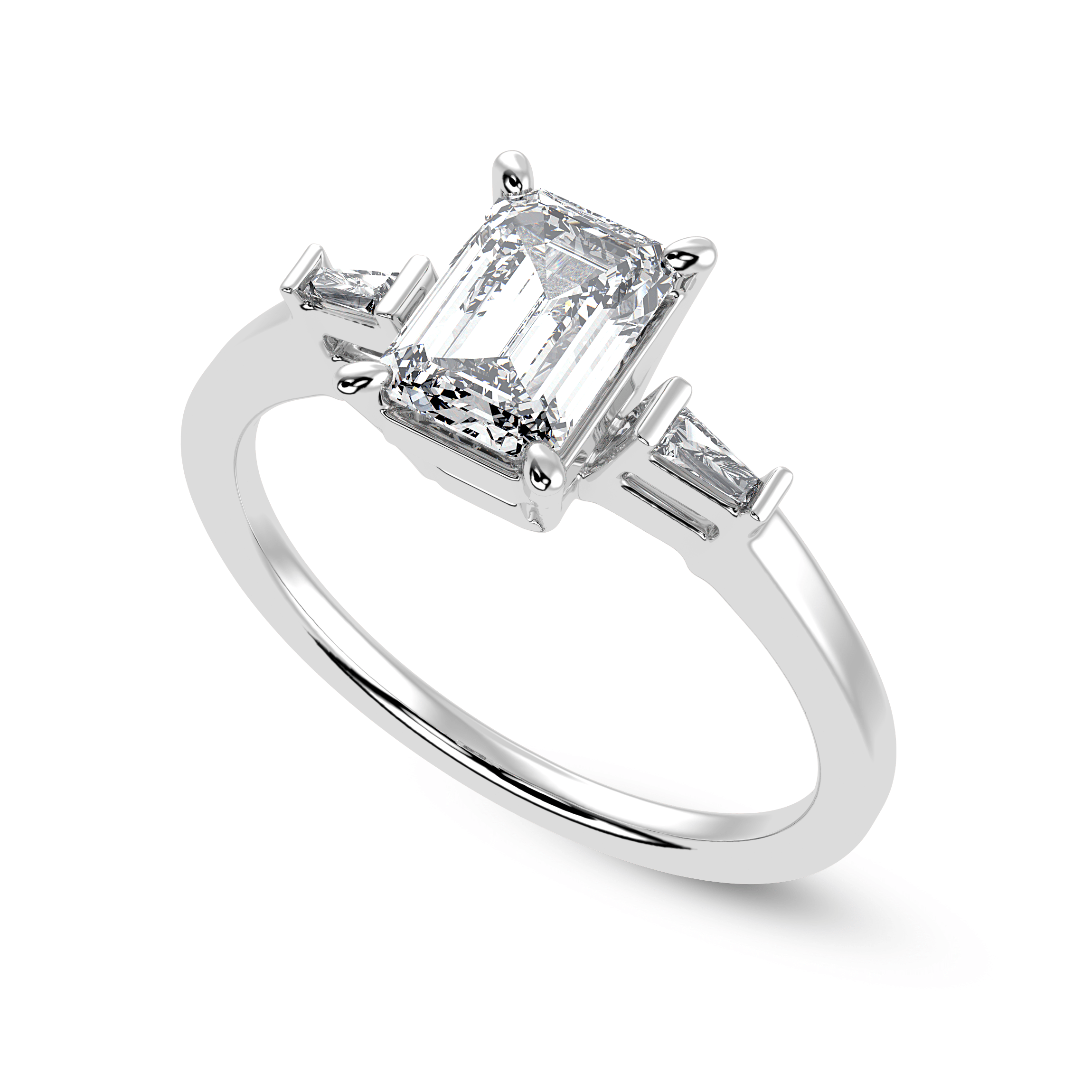 1.5 ctw Emerald Cut Natural Diamond Vintage Halo Engagement Ring – Balacia