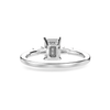 Jewelove™ Rings E VVS / Women's Band only 50-Pointer Emerald Cut Solitaire Baguette Diamond Accents Platinum Ring JL PT 1124-A