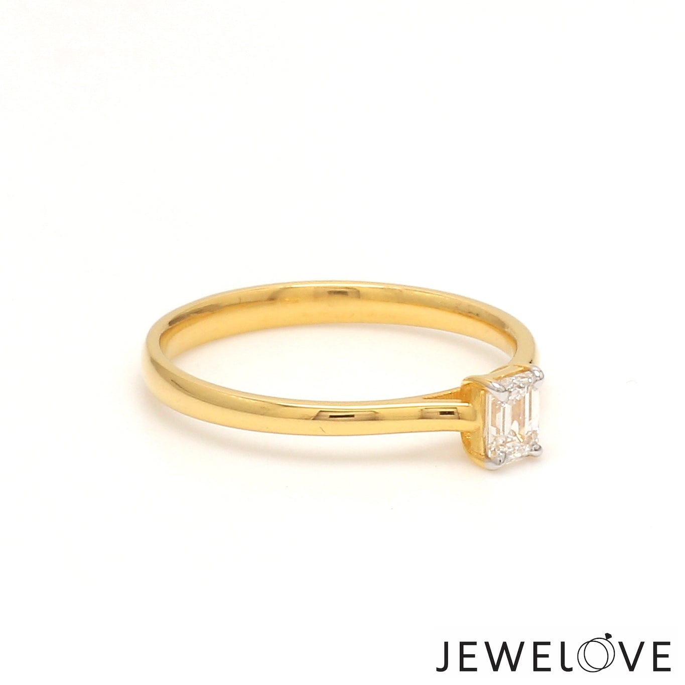 Jewelove™ Rings Women's Band only / VVS E 50-Pointer Emerald Cut Solitaire Diamond 18K Yellow Gold Ring JL AU 19005Y-A