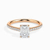 Jewelove™ Rings Women's Band only / VVS E 50-Pointer Emerald Cut Solitaire Diamond Shank 18K Rose Gold Solitaire Ring JL AU 19015R-A