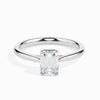 Jewelove™ Rings E VVS / Women's Band only 50-Pointer Emerald Cut Solitaire Shank Platinum Ring JL PT 19005-A
