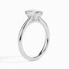 Jewelove™ Rings E VVS / Women's Band only 50-Pointer Emerald Cut Solitaire Shank Platinum Ring JL PT 19005-A