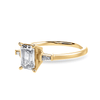 Jewelove™ Rings Women's Band only / VVS E 50-Pointer Emerald Cut Solitaire with Baguette Cut Diamond Accents 18K Yellow Gold Ring JL AU 1224Y-A
