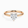 Jewelove™ Rings Women's Band only / VS I 50-Pointer Heart Cut Solitaire Diamond 18K Rose Gold Ring JL AU 19008R-A