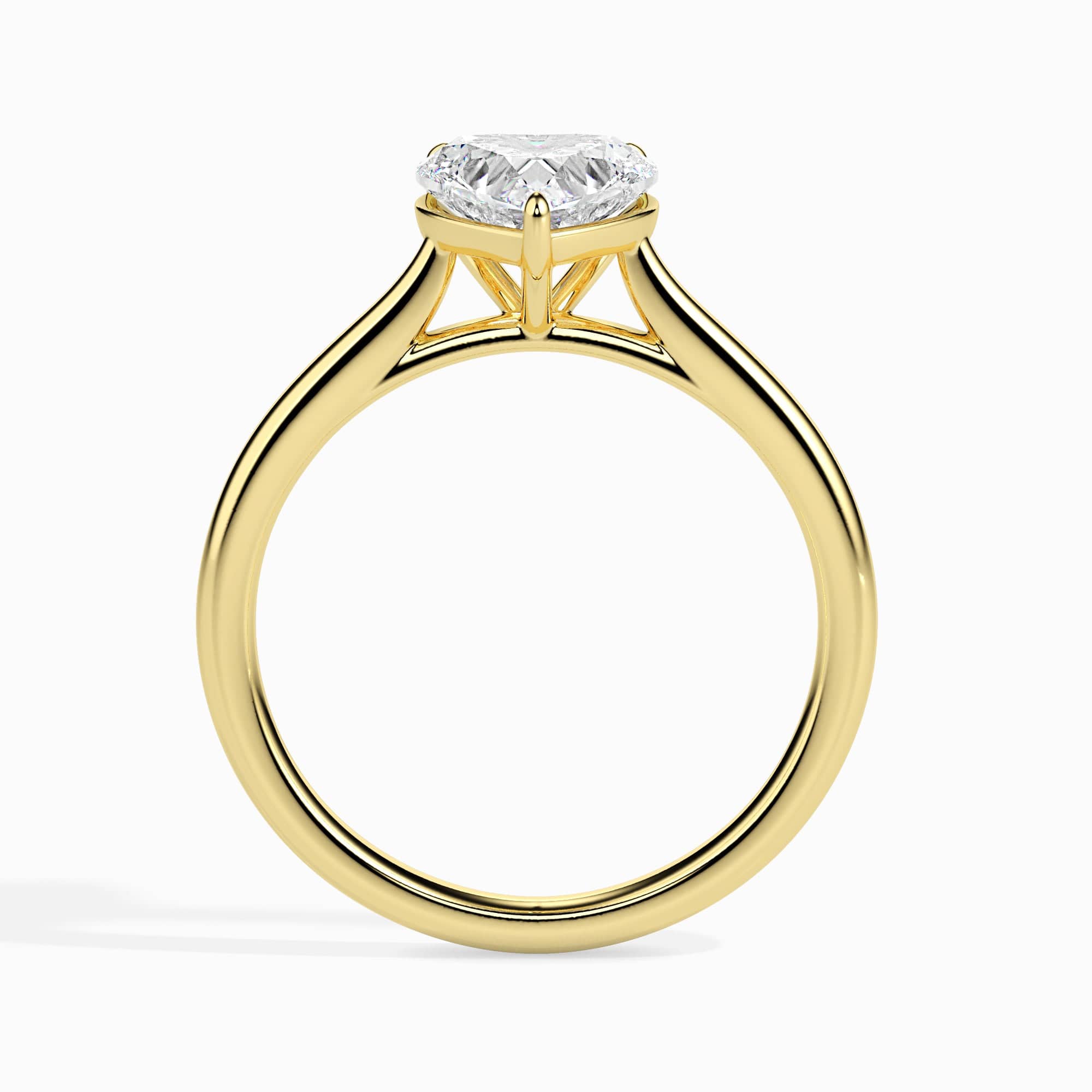 50-Pointer Heart Cut Solitaire Diamond 18K Yellow Gold Ring JL AU