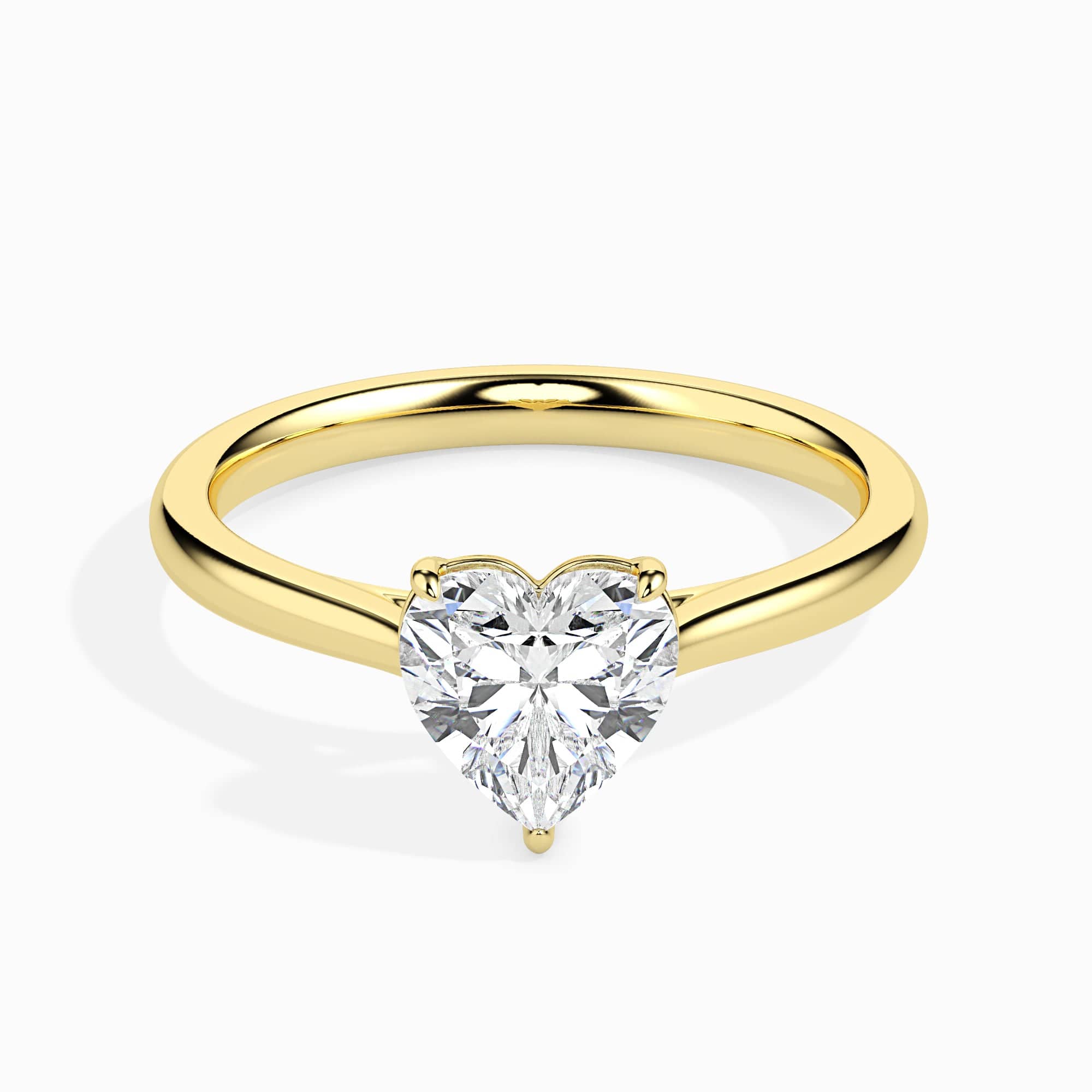 50-Pointer Heart Cut Solitaire Diamond 18K Yellow Gold Ring JL AU