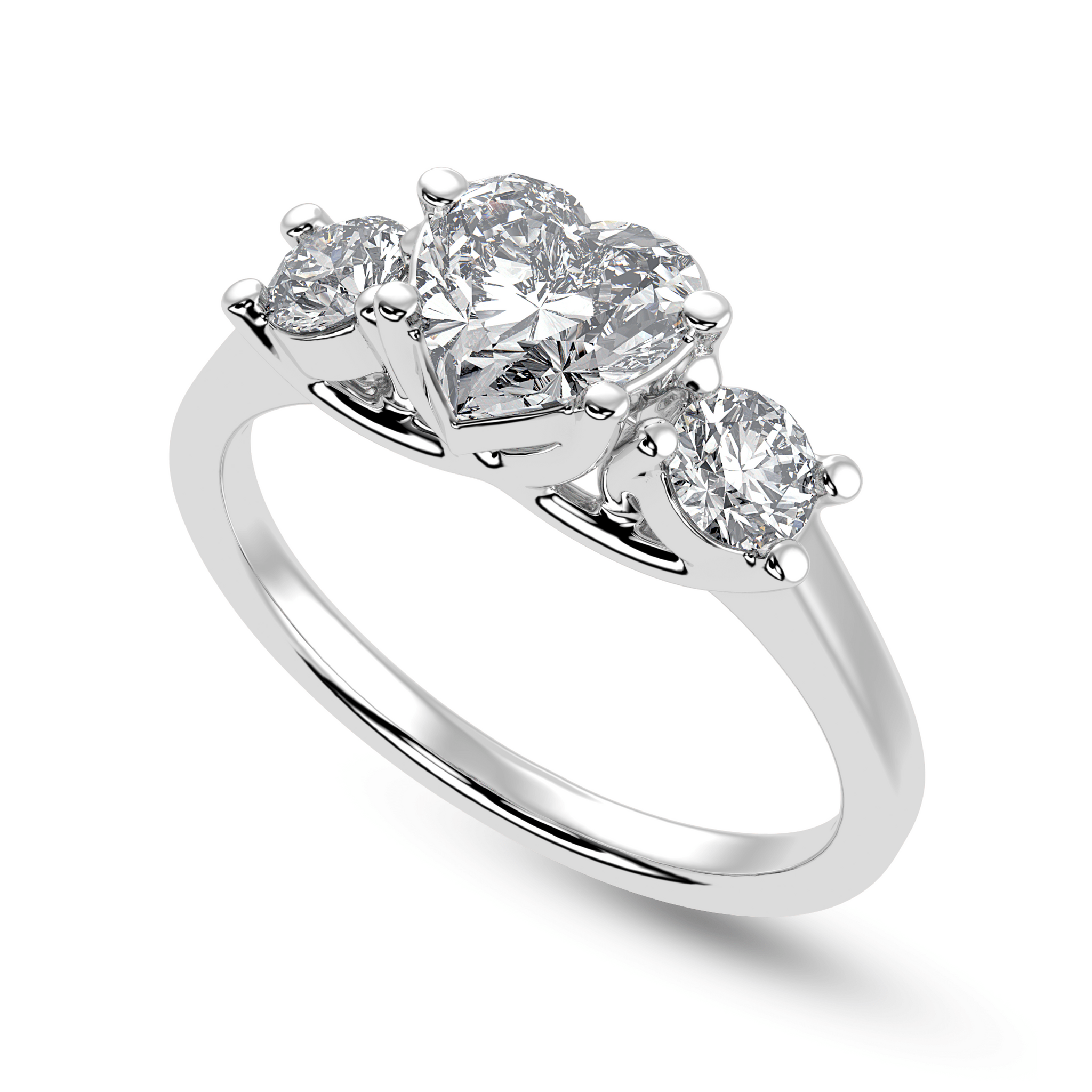 Jewelove™ Rings I VS / Women's Band only 50-Pointer Heart Cut Solitaire Diamond Accents Platinum Ring JL PT 1233-A