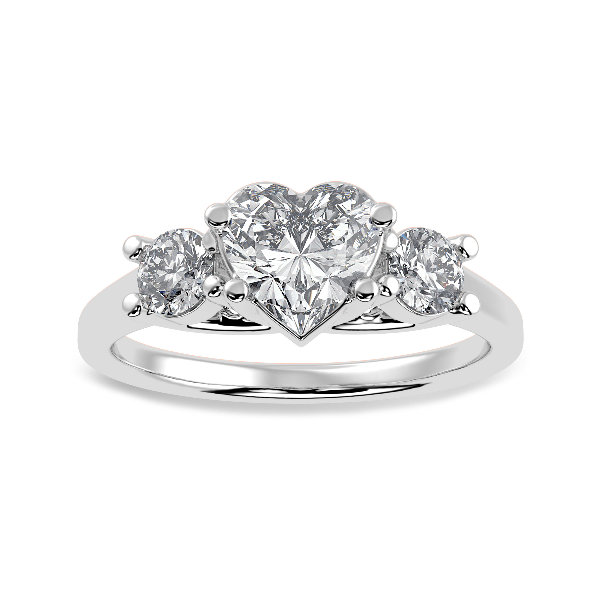 Jewelove™ Rings I VS / Women's Band only 50-Pointer Heart Cut Solitaire Diamond Accents Platinum Ring JL PT 1233-A