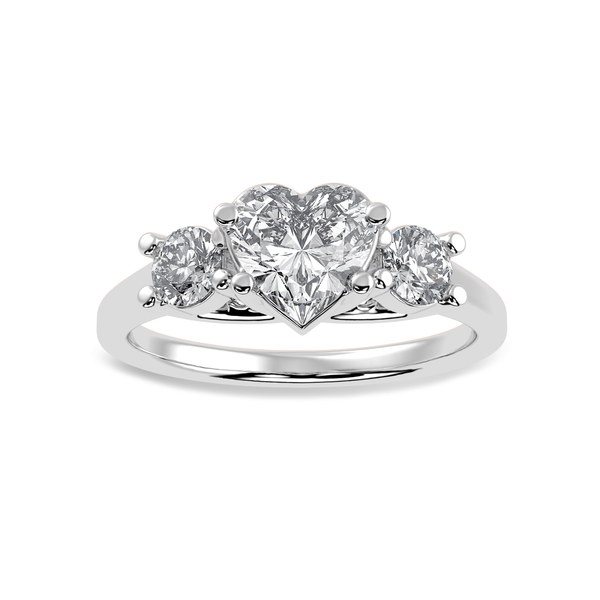 Jewelove™ Rings I VS / Women's Band only 50-Pointer Heart Cut Solitaire Diamond Accents Platinum Ring JL PT 1233-A