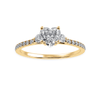 Jewelove™ Rings Women's Band only / VS I 50-Pointer Heart Cut Solitaire Diamond Accents Shank 18K Yellow Gold Ring JL AU 1243Y-A