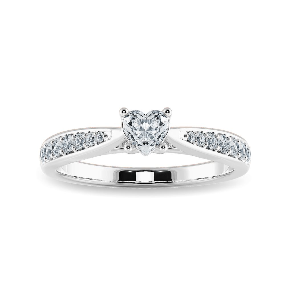 Jewelove™ Rings I VS / Women's Band only 50-Pointer Heart Cut Solitaire Diamond Shank Platinum Ring JL PT 1281-A