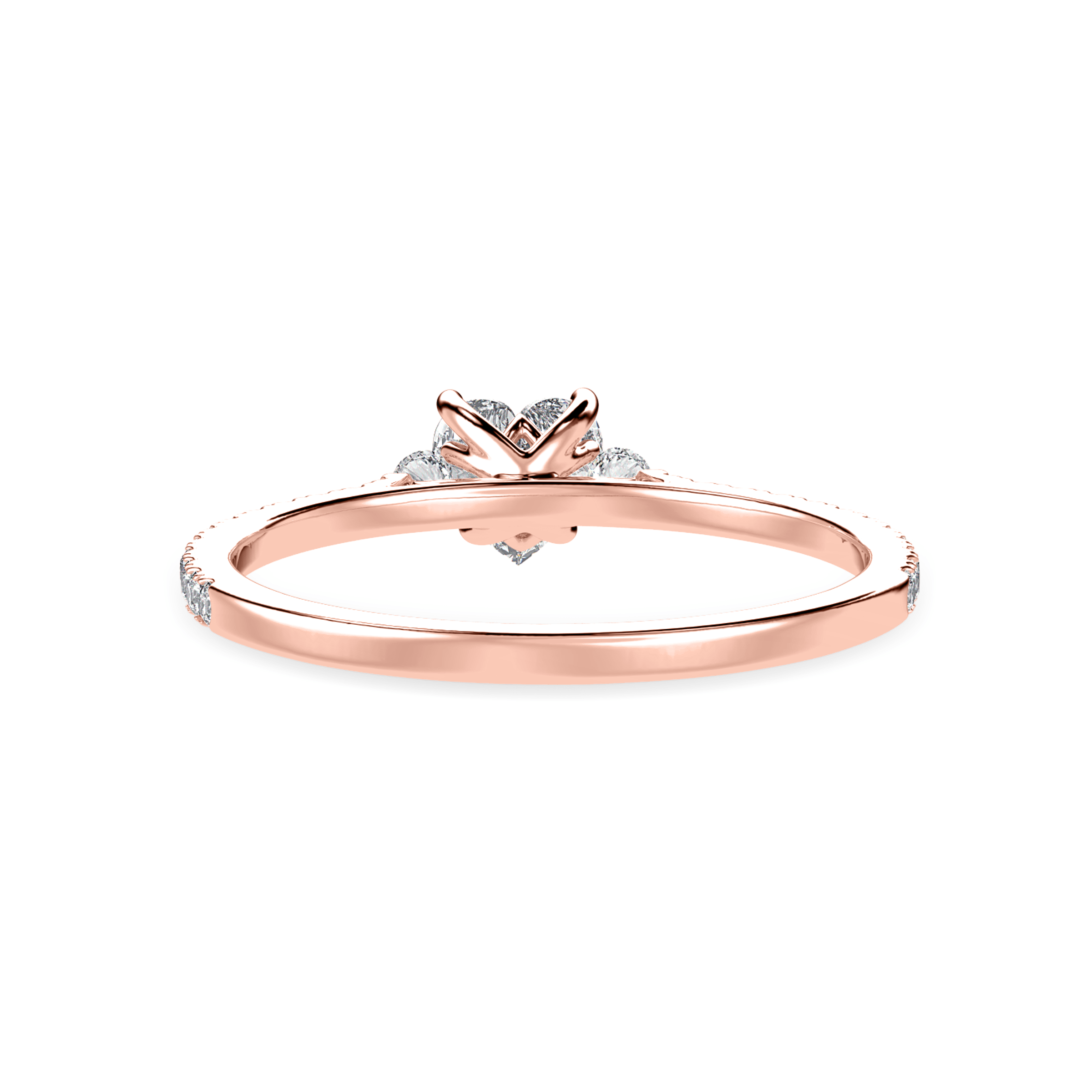 Buy 50-Pointer Heart Cut Solitaire Diamond Split Shank 18K Rose