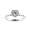 Jewelove™ Rings I VS / Women's Band only 50-Pointer Heart Cut Solitaire Halo Diamonds with Marquise Cut Diamonds Accents Platinum Ring JL PT 1273-A