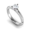Jewelove™ Rings I VS / Women's Band only 50-Pointer Heart Cut Solitaire Split Diamond Shank Platinum Ring JL PT RP HS 187-A