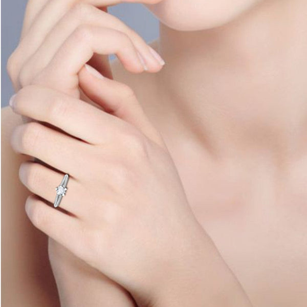 Jewelove™ Rings I VS / Women's Band only 50-Pointer Heart Cut Solitaire Split Diamond Shank Platinum Ring JL PT RP HS 187-A