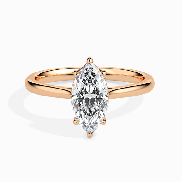 Jewelove™ Rings Women's Band only / VS I 50-Pointer Marquise Cut Solitaire Diamond 18K Rose Gold Ring JL AU 19009R-A