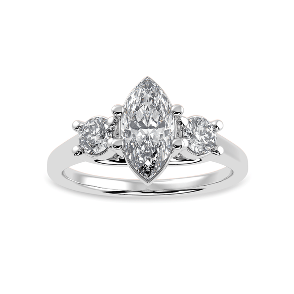 Jewelove™ Rings I VS / Women's Band only 50-Pointer Marquise Cut Solitaire Diamond Accents Platinum Ring JL PT 1236-A