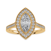 Jewelove™ Rings Women's Band only / VS I 50-Pointer Marquise Cut Solitaire Halo Diamond Shank 18K Yellow Gold Ring JL AU 1326Y-A
