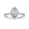 Jewelove™ Rings I VS / Women's Band only 50-Pointer Marquise Cut Solitaire Halo Diamond Shank Platinum Ring JL PT 1254-A