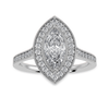 Jewelove™ Rings I VS / Women's Band only 50-Pointer Marquise Cut Solitaire Halo Diamond Shank Platinum Ring JL PT 1326-A