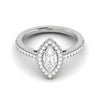 Jewelove™ Rings I VS / Women's Band only 50-Pointer Marquise Cut Solitaire Halo Diamond Shank Platinum Ring JL PT RH MQ 122-A