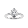 Jewelove™ Rings I VS / Women's Band only 50-Pointer Marquise Cut Solitaire with Baguette Diamond Platinum Ring JL PT 1228-A