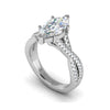 Jewelove™ J VS / Women's Band only 50-Pointer Marquise Solitaire Diamonds Twisted Shank Platinum Ring JL PT REPS1456-A