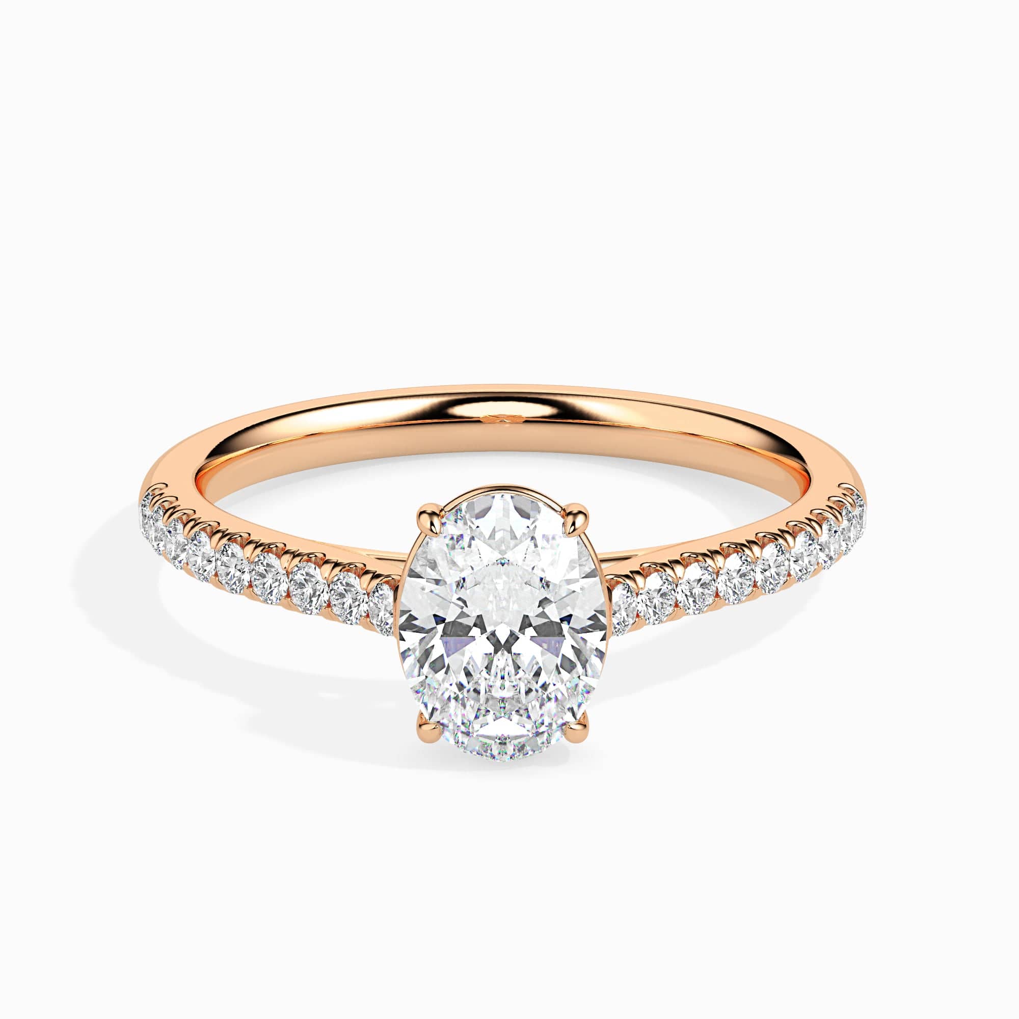 Pear-Accented Oval-Cut Diamond Bypass & Hidden Halo Engagement Ring |  R2374Y-SR | Valina Engagement Rings