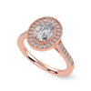 Jewelove™ Rings Women's Band only / VS I 50-Pointer Oval Cut Solitaire Halo Diamond Shank 18K Rose Gold Ring JL AU 1325R-A