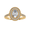Jewelove™ Rings Women's Band only / VS I 50-Pointer Oval Cut Solitaire Halo Diamond Shank 18K Yellow Gold Ring JL AU 1325Y-A