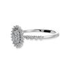 Jewelove™ Rings I VS / Women's Band only 50-Pointer Oval Cut Solitaire Halo Diamond Shank Platinum Ring JL PT 1252-A
