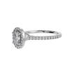Jewelove™ Rings I VS / Women's Band only 50-Pointer Oval Cut Solitaire Halo Diamond Shank Platinum Ring JL PT 1291-A