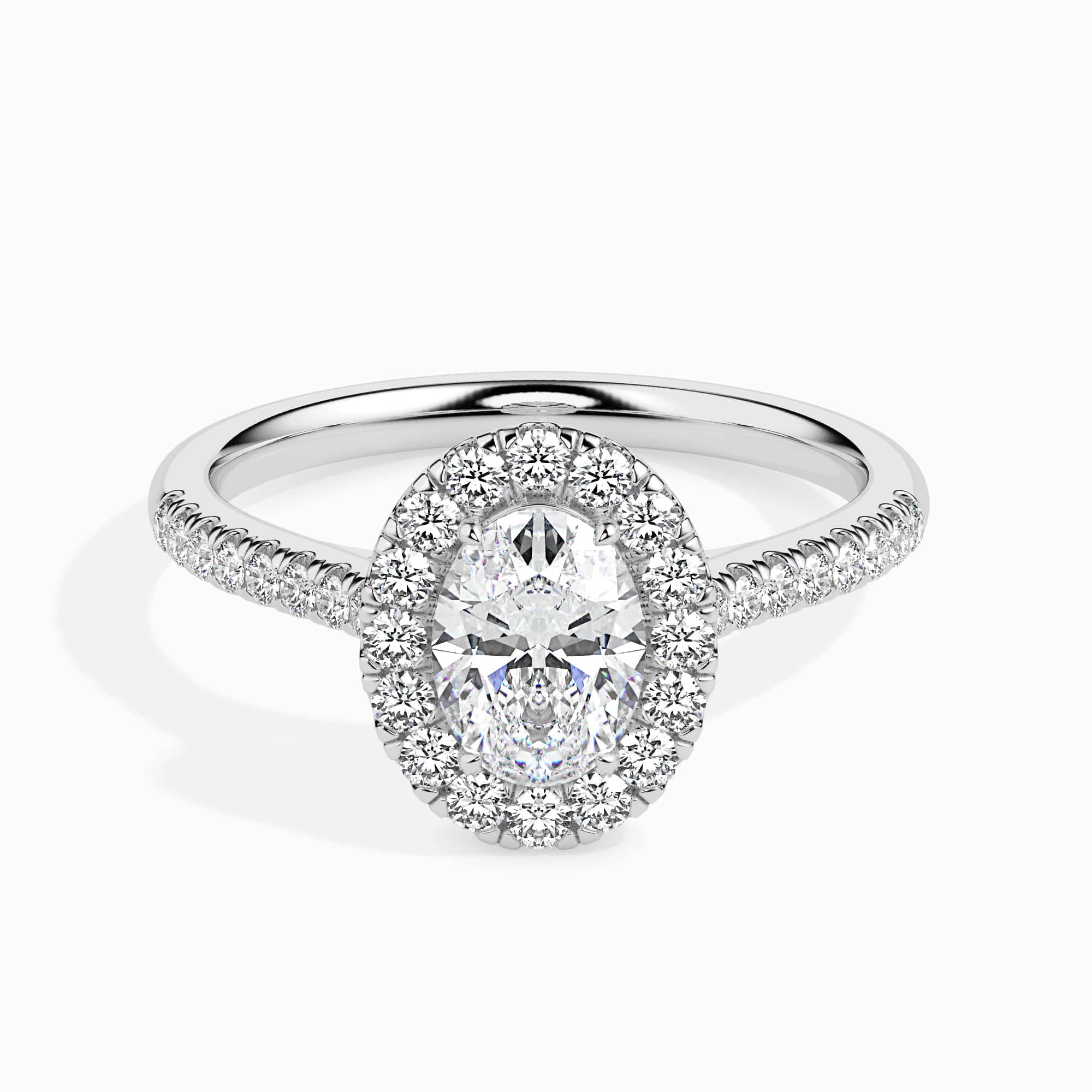 1.68CT Oval Lab Grown Diamond | Baguette Side Stone Platinum Ring – ASSAY