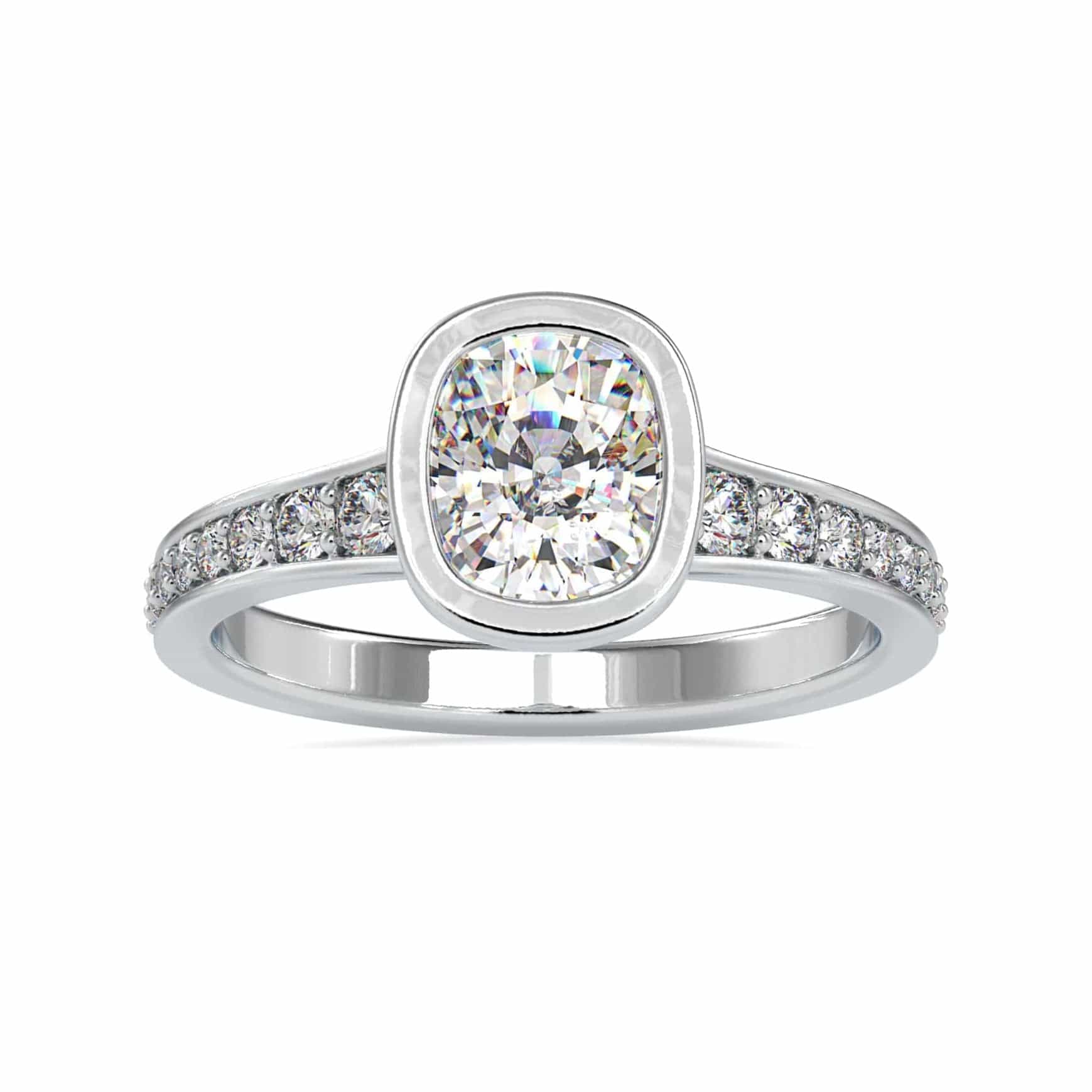 Jewelove™ Rings VS I / Women's Band only 50-Pointer Oval Cut Solitaire Platinum Diamond Shank Ring JL PT 0092-A