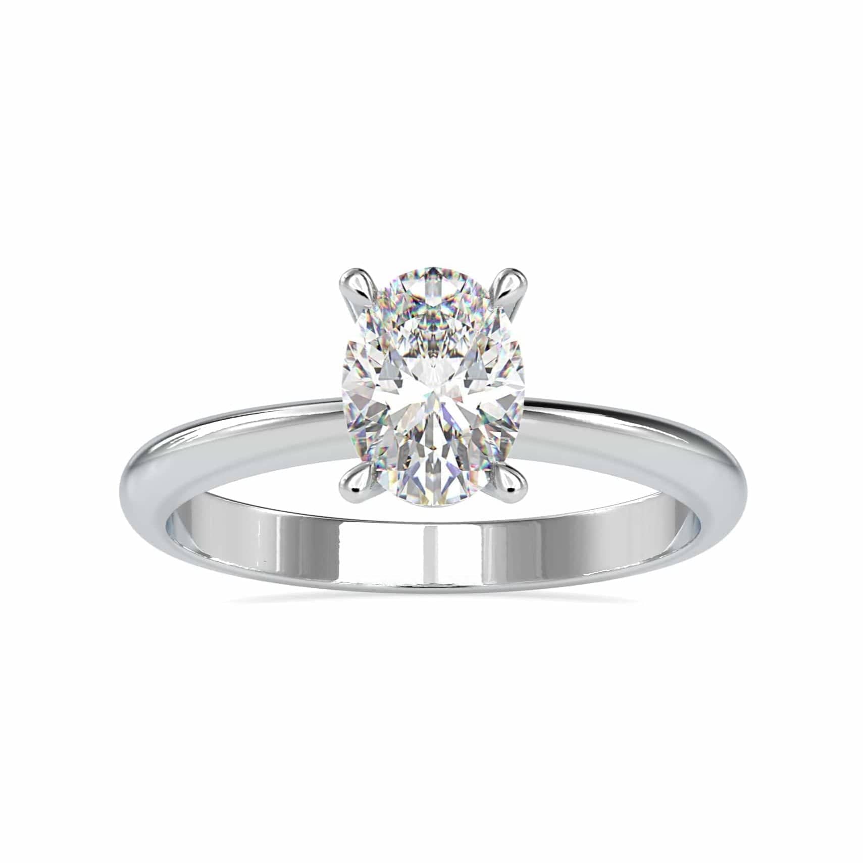 Jewelove™ Rings VS I / Women's Band only 50-Pointer Oval Cut Solitaire Platinum Ring JL PT 0016-A