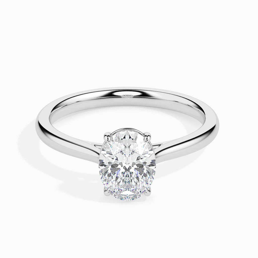 Jewelove™ Rings I VS / Women's Band only 50-Pointer Oval Cut Solitaire Platinum Ring JL PT 19004-A