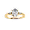 Jewelove™ Rings Women's Band only / VS I 50-Pointer  Oval Cut Solitaire with Baguette Diamond Accents 18K Yellow Gold Ring JL AU 1226Y-A