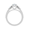 Jewelove™ Rings I VS / Women's Band only 50-Pointer Oval Shape Solitaire Halo Diamond Accents Platinum Ring JL PT IM1702-A